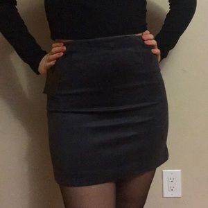 Talula Faux Suede Charcoal Grey Mini Skirt